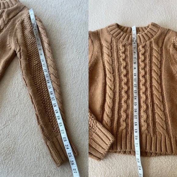 NWT Elie Tahari Camel Cable Knit Sweater M - Picture 11 of 12